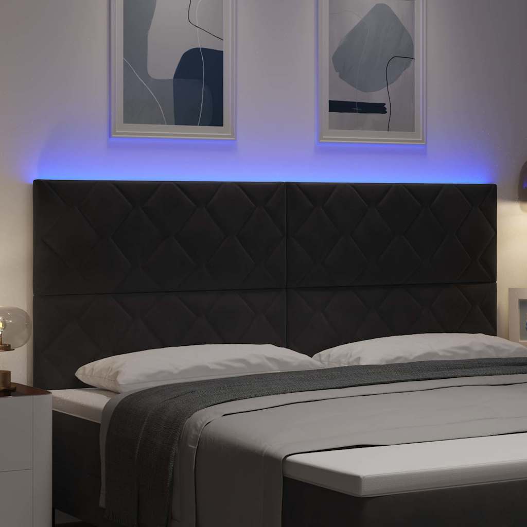 Tête de lit LED Noir 200 cm Cuir synthétique - XIOS