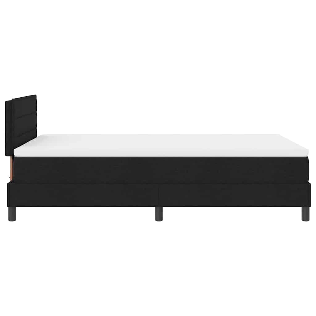 Lit à ressorts avec tête de lit Noir 120 x 200 cm tissu - XIOS