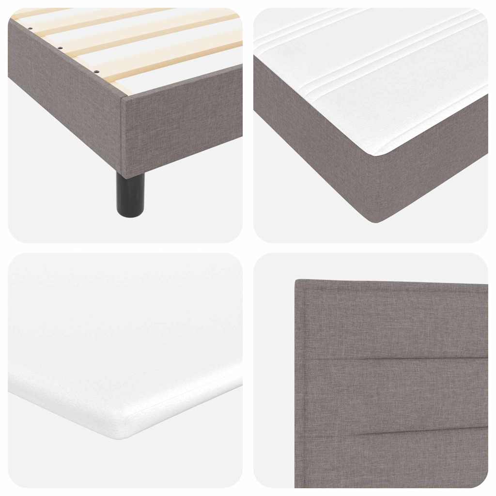 Lit boxspring avec matelas Taupe 120 x 200 cm tissu - XIOS