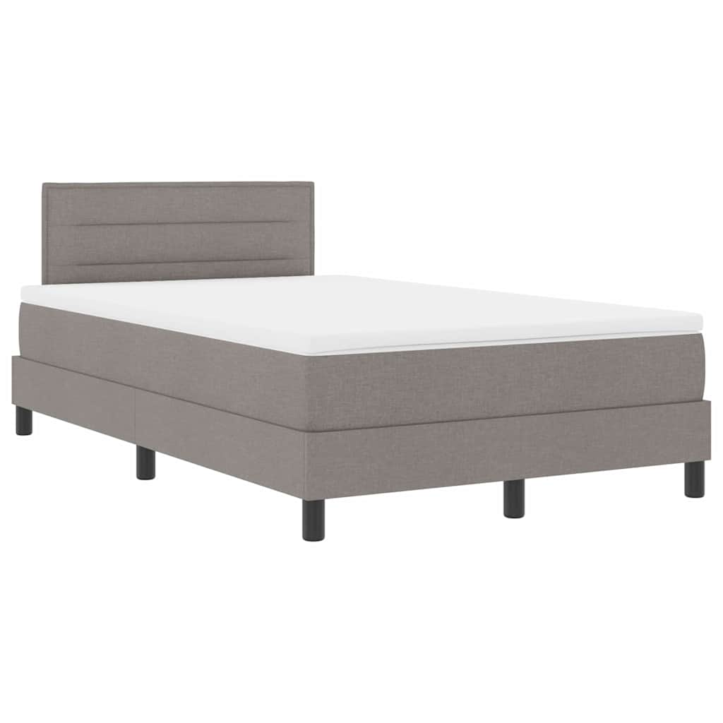 Lit boxspring avec matelas Taupe 120 x 200 cm tissu - XIOS
