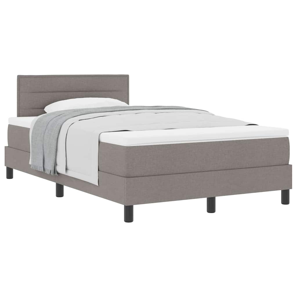 Lit boxspring avec matelas Taupe 120 x 200 cm tissu - XIOS