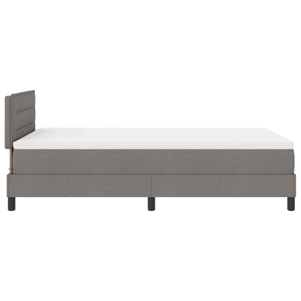 Lit boxspring avec matelas Taupe 120 x 200 cm tissu - XIOS