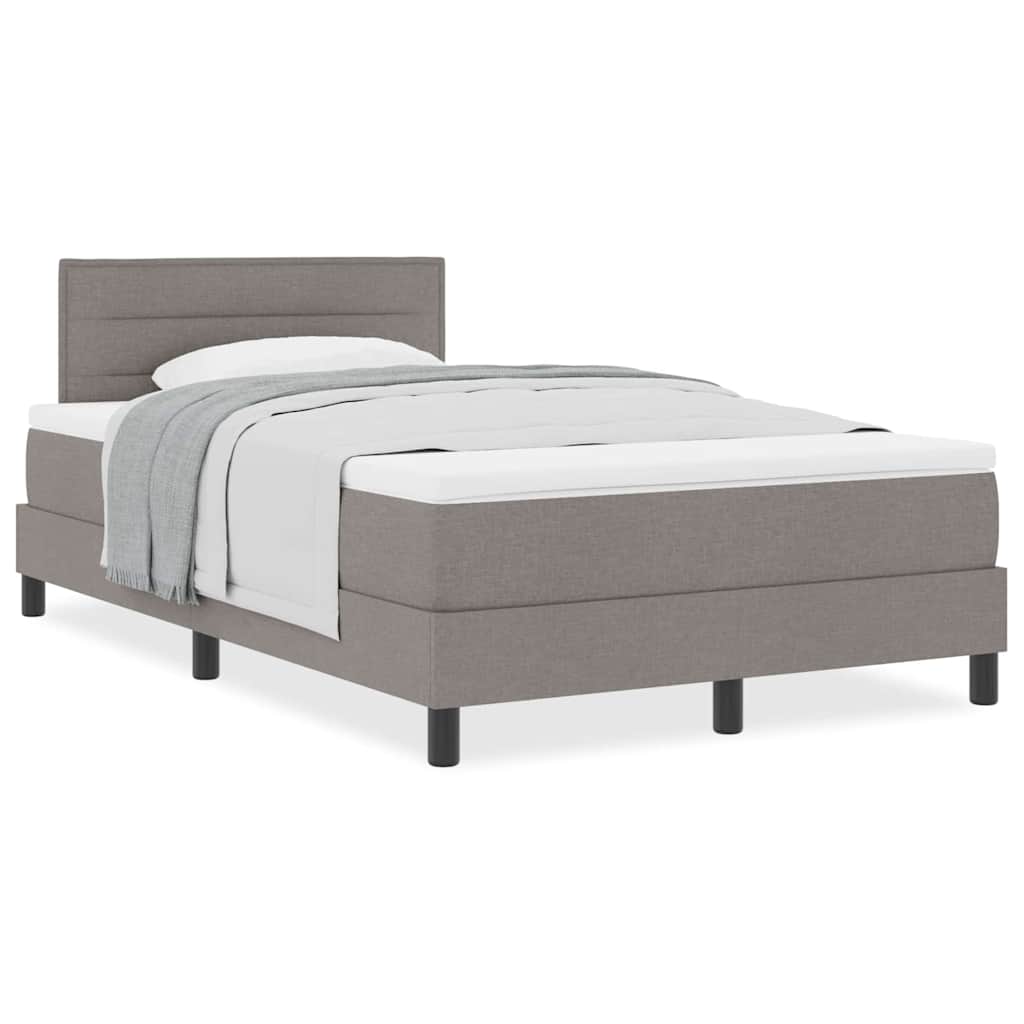 Lit boxspring avec matelas Taupe 120 x 200 cm tissu - XIOS