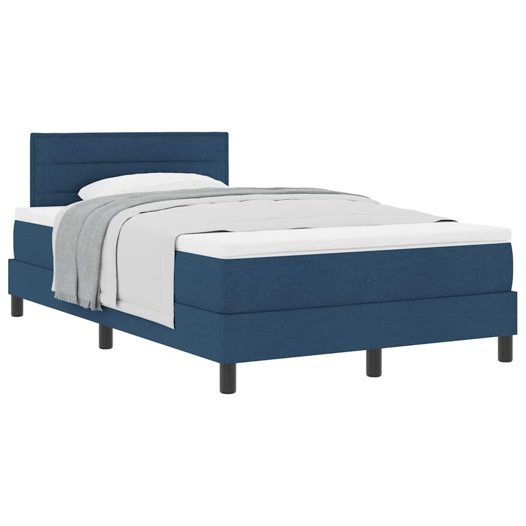 Lit boxspring avec matelas avec matelas Bleu 120 x 200 cm tissu - XIOS