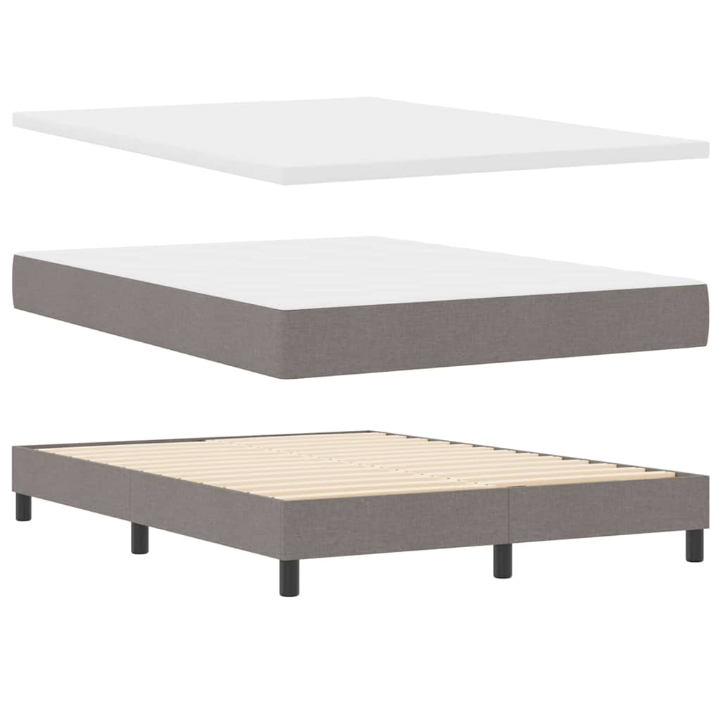 Lit à ressorts avec tête de lit Taupe 140 x 200 cm tissu - XIOS