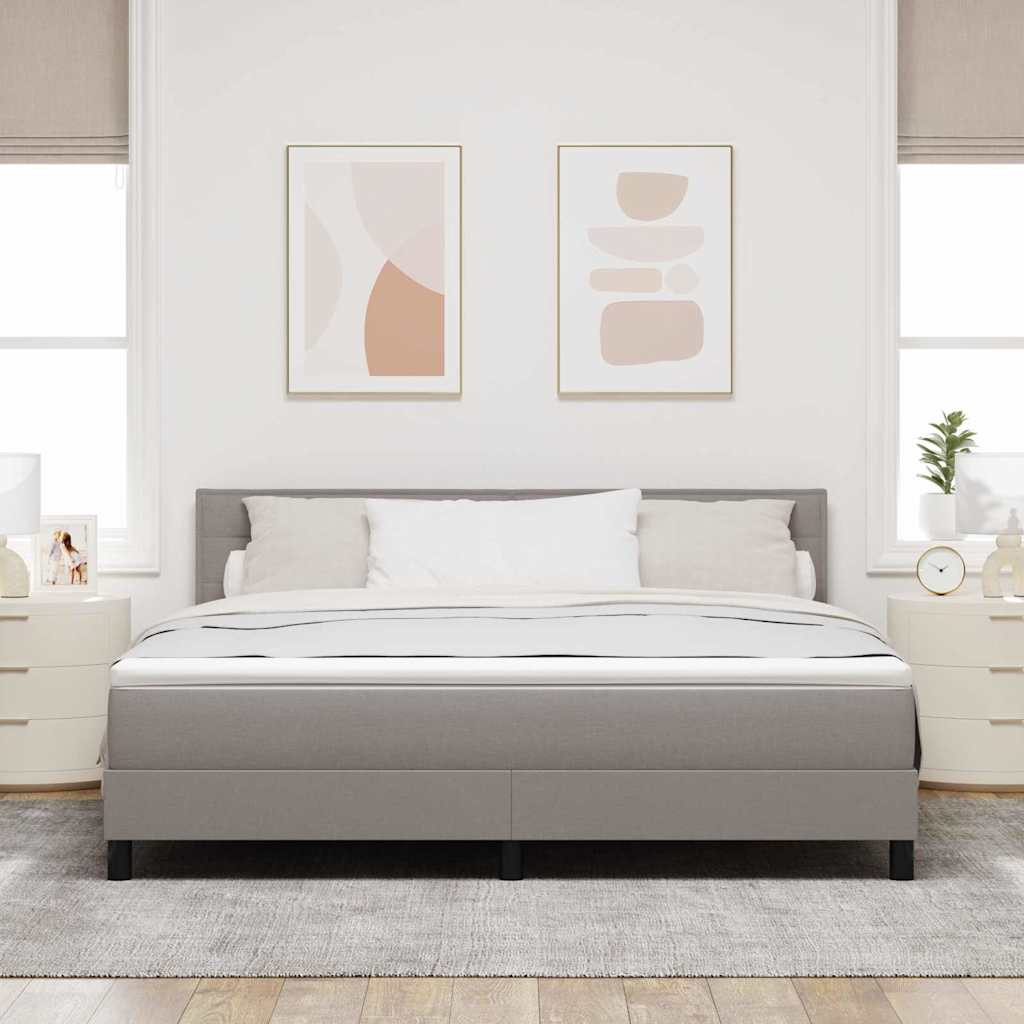 Lit à ressorts avec matelas Taupe 180 x 200 cm tissu - XIOS