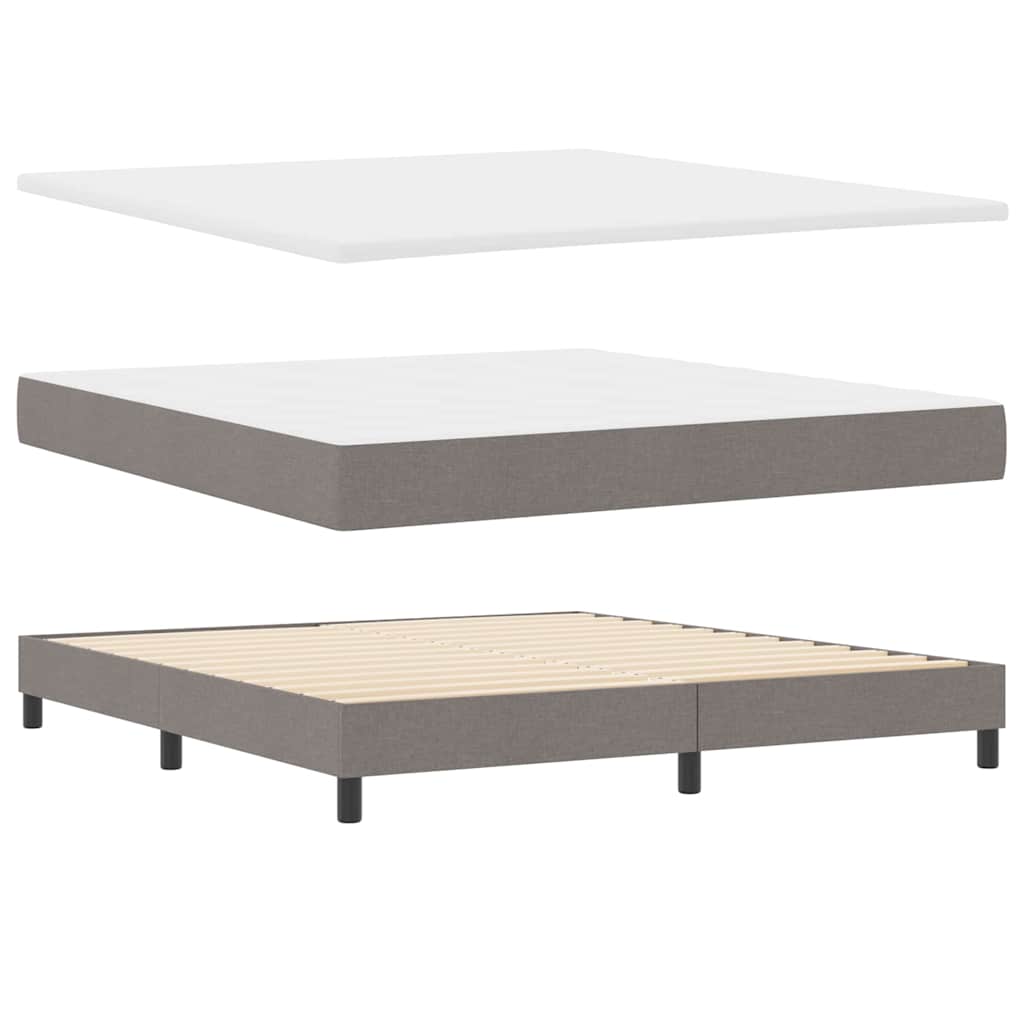 Lit à ressorts avec matelas Taupe 180 x 200 cm tissu - XIOS