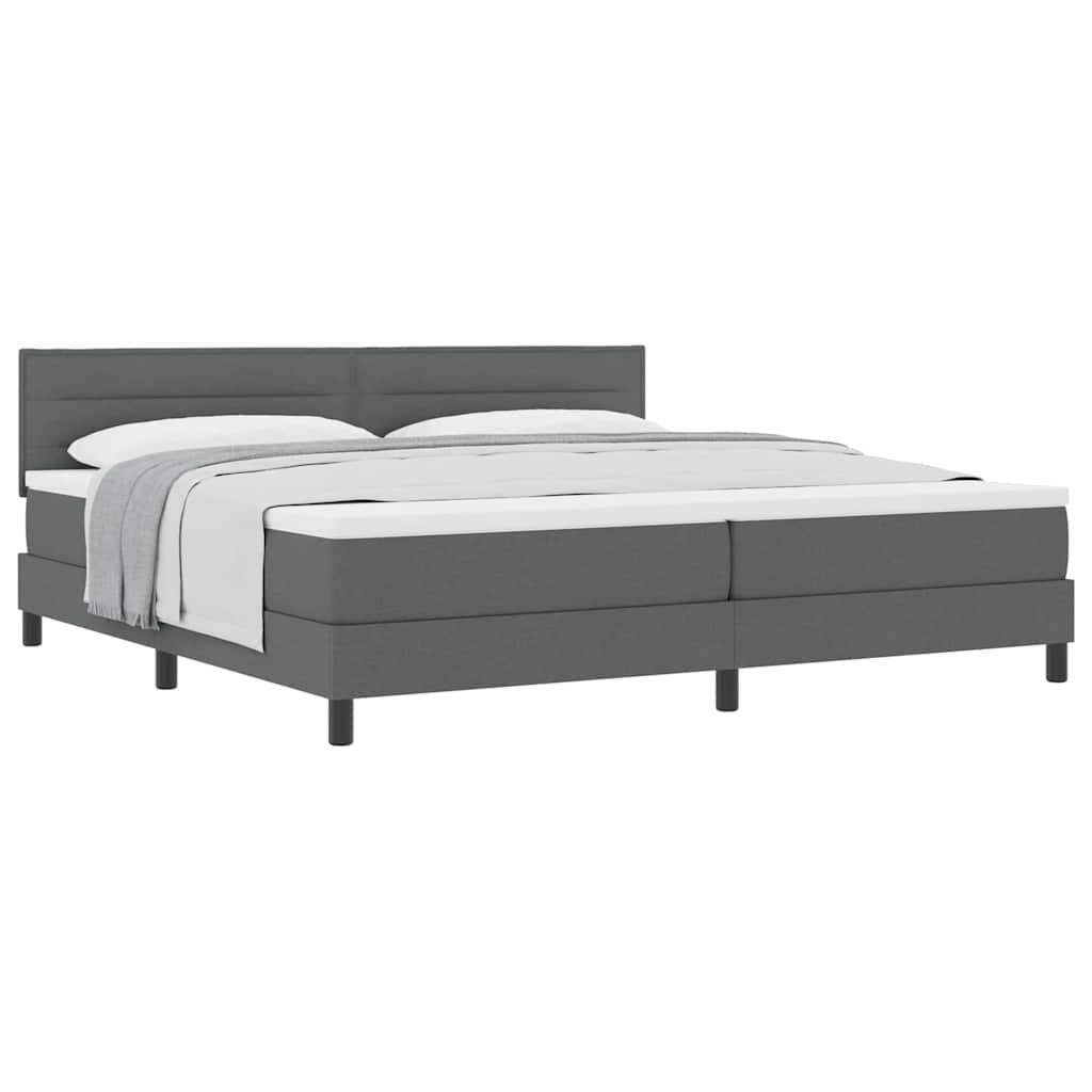 Lit boxspring avec matelas Gris foncé 200 x 200 cm tissu - XIOS