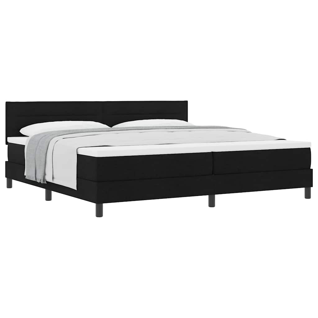 Lit boxspring avec matelas avec matelas Noir 200 x 200 cm tissu - XIOS