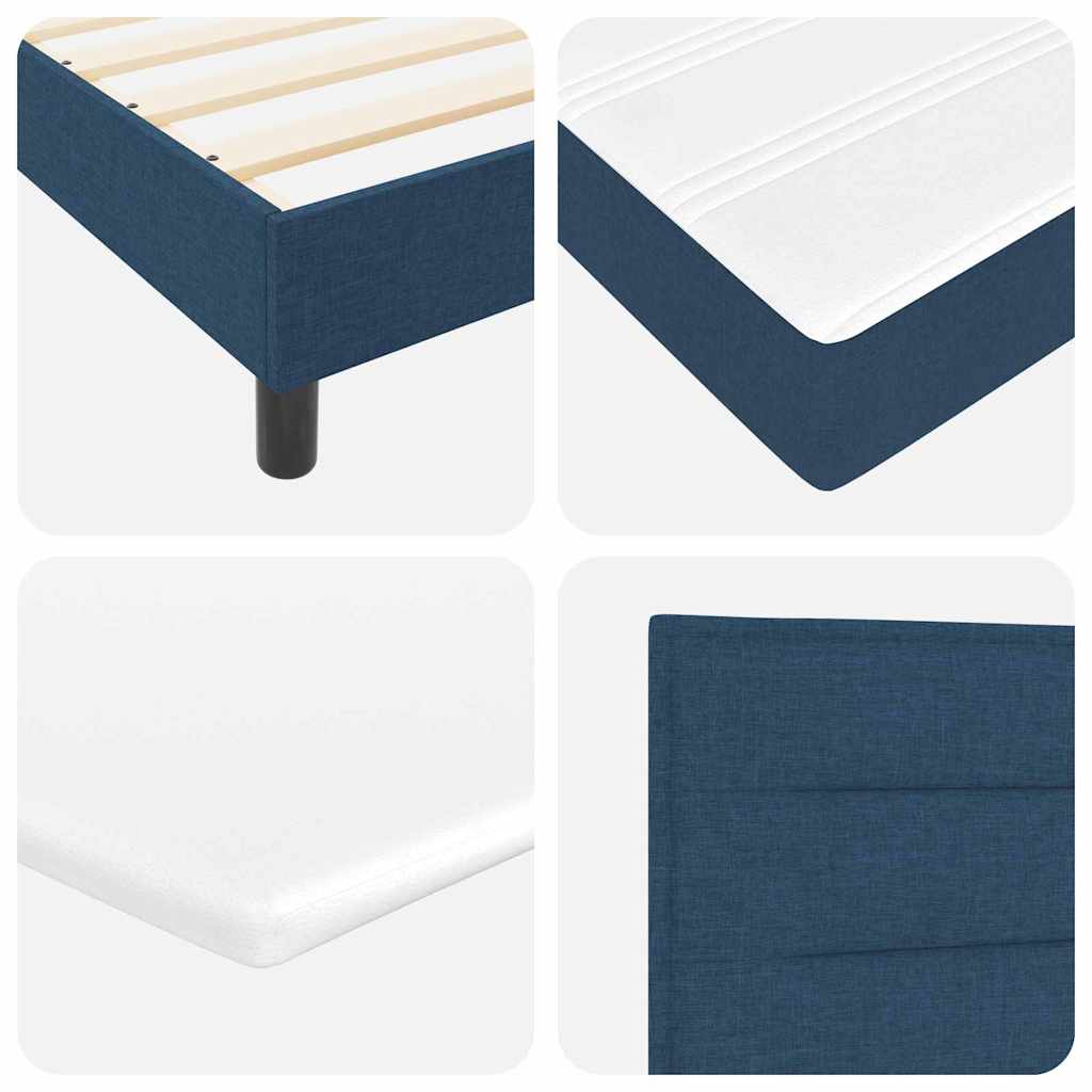 Lit boxspring avec matelas avec matelas Bleu 200 x 200 cm tissu - XIOS