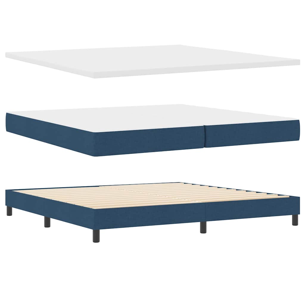 Lit boxspring avec matelas avec matelas Bleu 200 x 200 cm tissu - XIOS