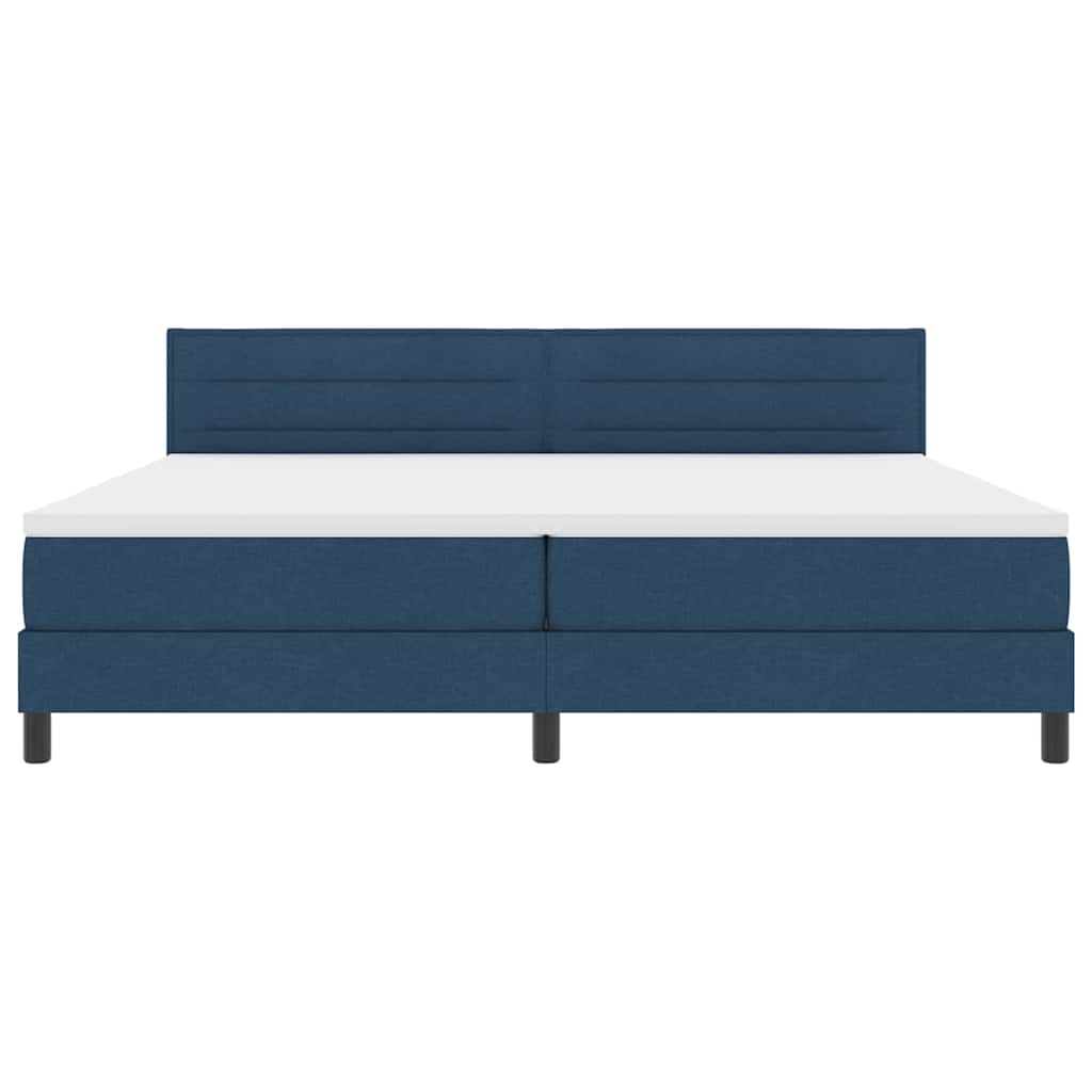 Lit boxspring avec matelas avec matelas Bleu 200 x 200 cm tissu - XIOS