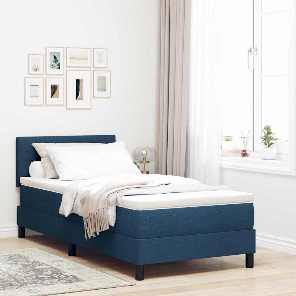 Lit boxspring avec matelas avec matelas Bleu 90 x 190 cm tissu - XIOS
