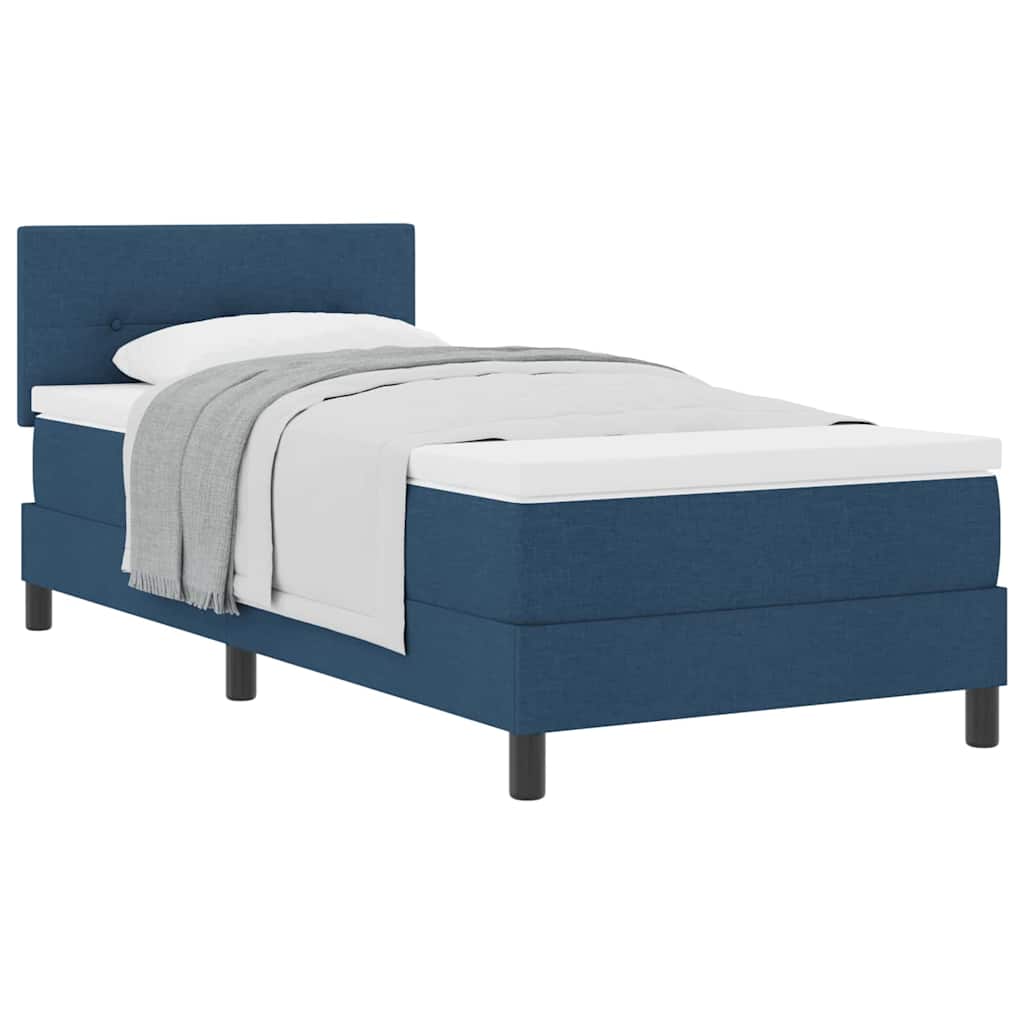 Lit boxspring avec matelas avec matelas Bleu 90 x 190 cm tissu - XIOS