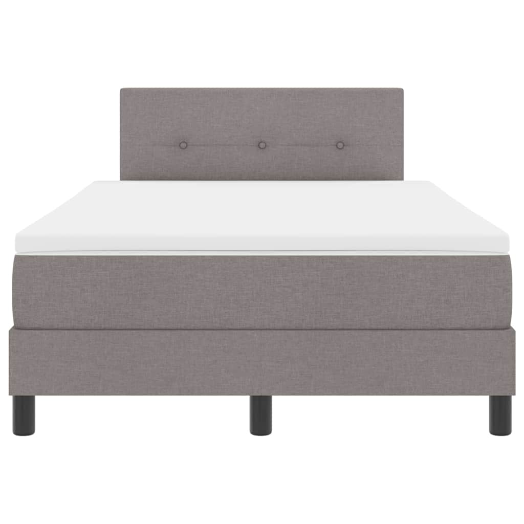 Lit boxspring avec matelas Taupe 120 x 200 cm tissu - XIOS