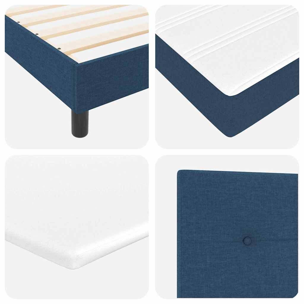 Lit boxspring avec matelas avec matelas Bleu 120 x 200 cm tissu - XIOS