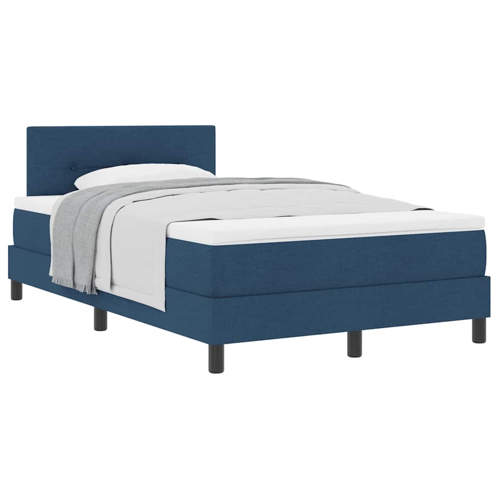 Lit boxspring avec matelas avec matelas Bleu 120 x 200 cm tissu - XIOS