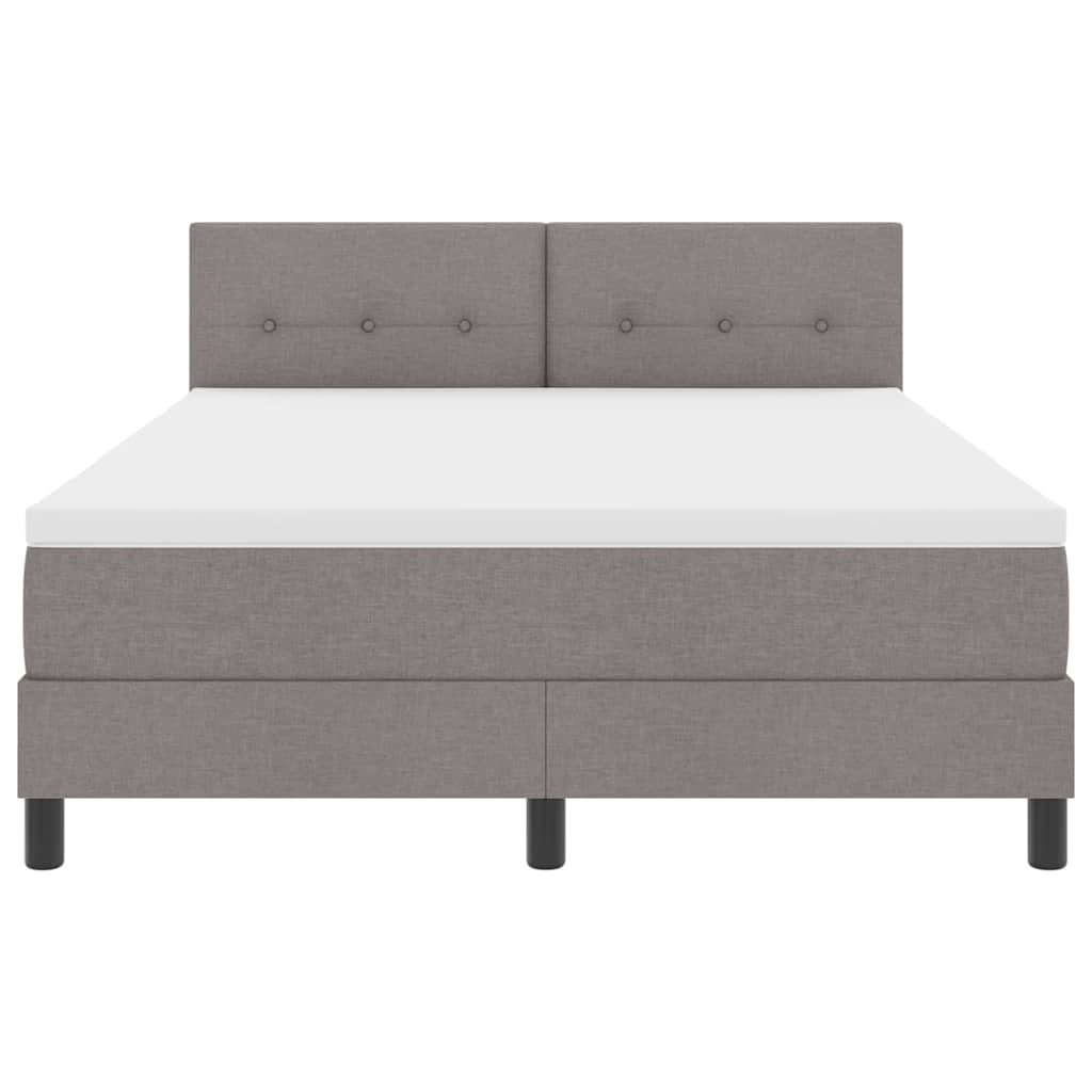 Lit à ressorts avec matelas Taupe 140 x 190 cm tissu - XIOS