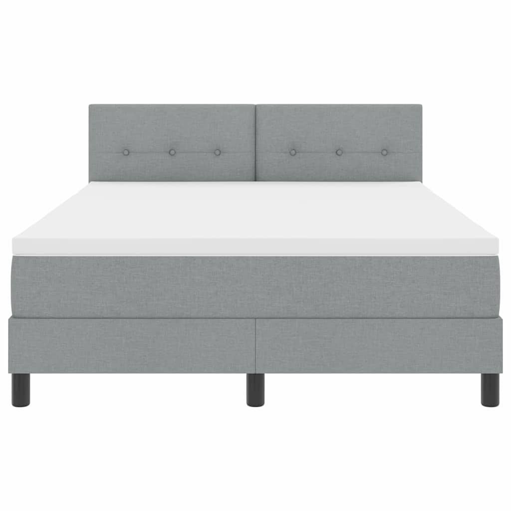 Lit à ressorts avec matelas Gris clair 140 x 200 cm tissu - XIOS