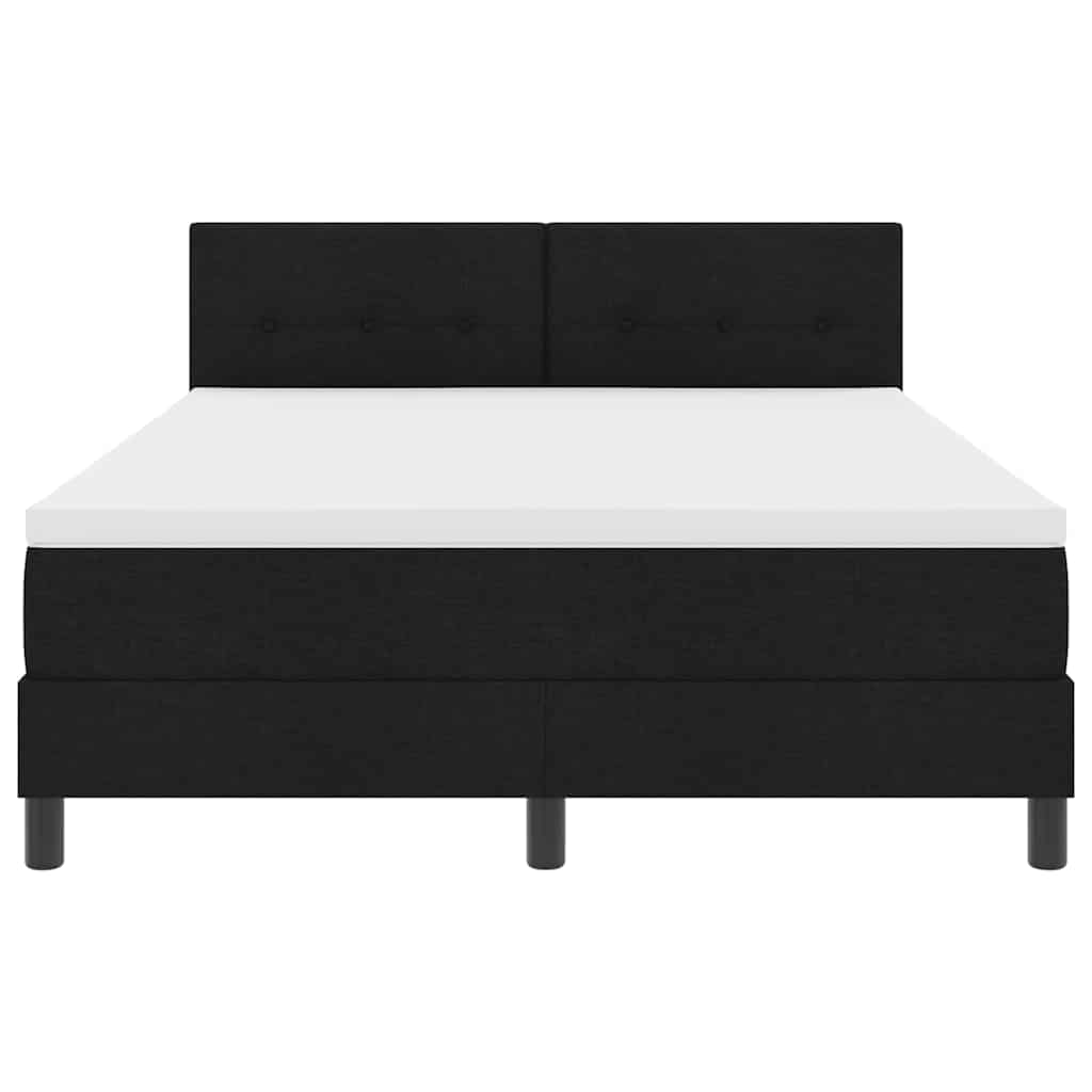 Lit à ressorts avec tête de lit Noir 140 x 200 cm tissu - XIOS