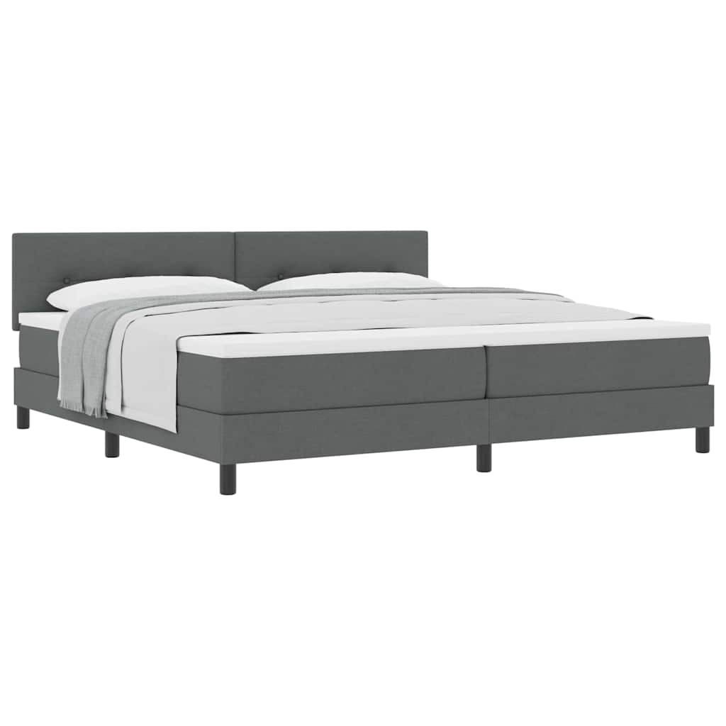 Lit boxspring avec matelas Gris foncé 200 x 200 cm tissu - XIOS