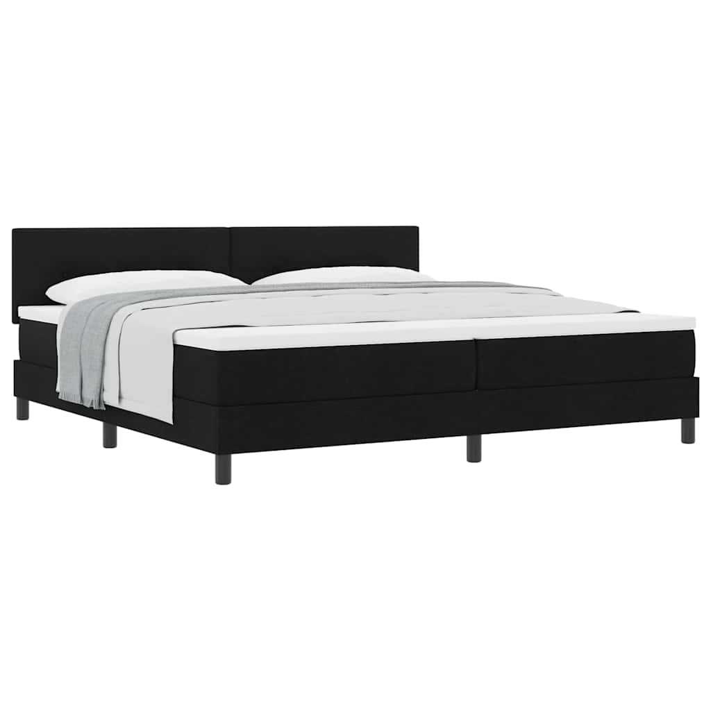 Lit boxspring avec matelas avec matelas Noir 200 x 200 cm tissu - XIOS