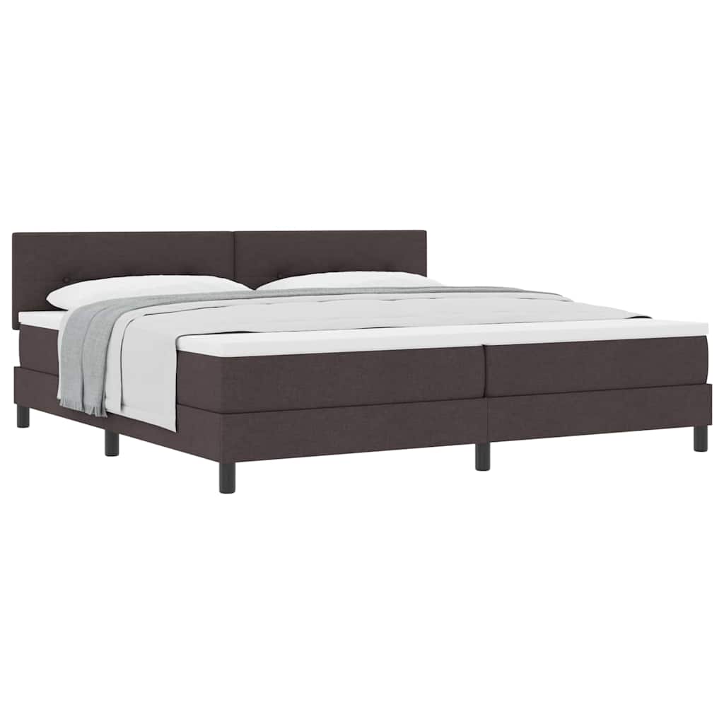 Lit boxspring avec matelas Marron foncé 200 x 200 cm tissu - XIOS