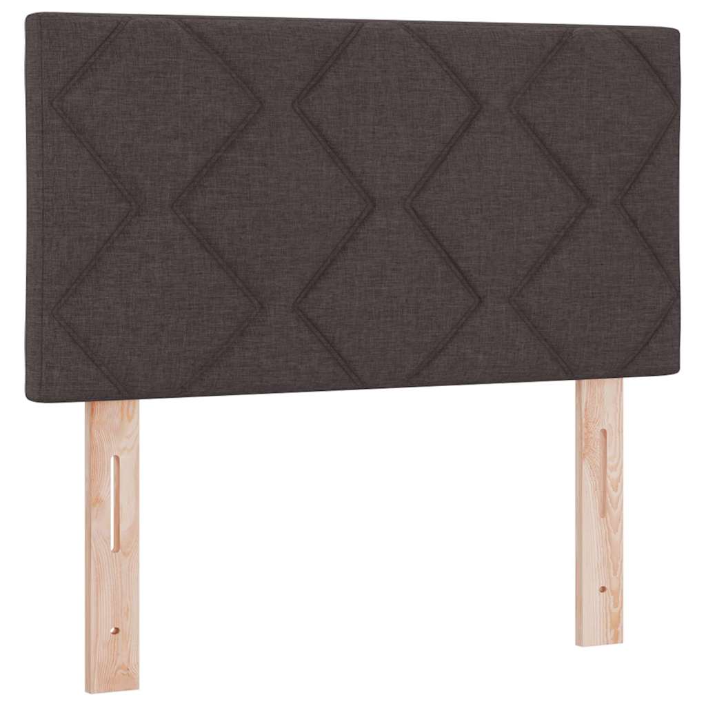 Lit à ressorts avec tête de lit Marron foncé 80 x 200 cm tissu - XIOS