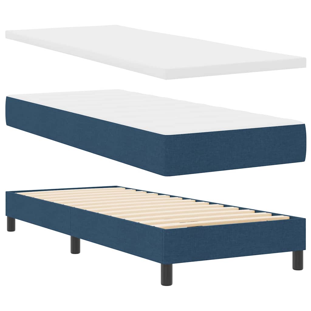 Lit à ressorts avec matelas Bleu 80 x 200 cm tissu - XIOS