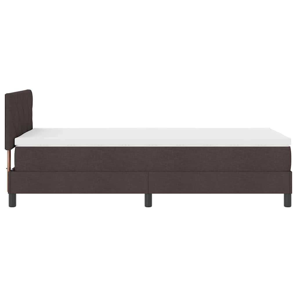 Lit à ressorts avec tête de lit Marron foncé 90 x 190 cm tissu - XIOS