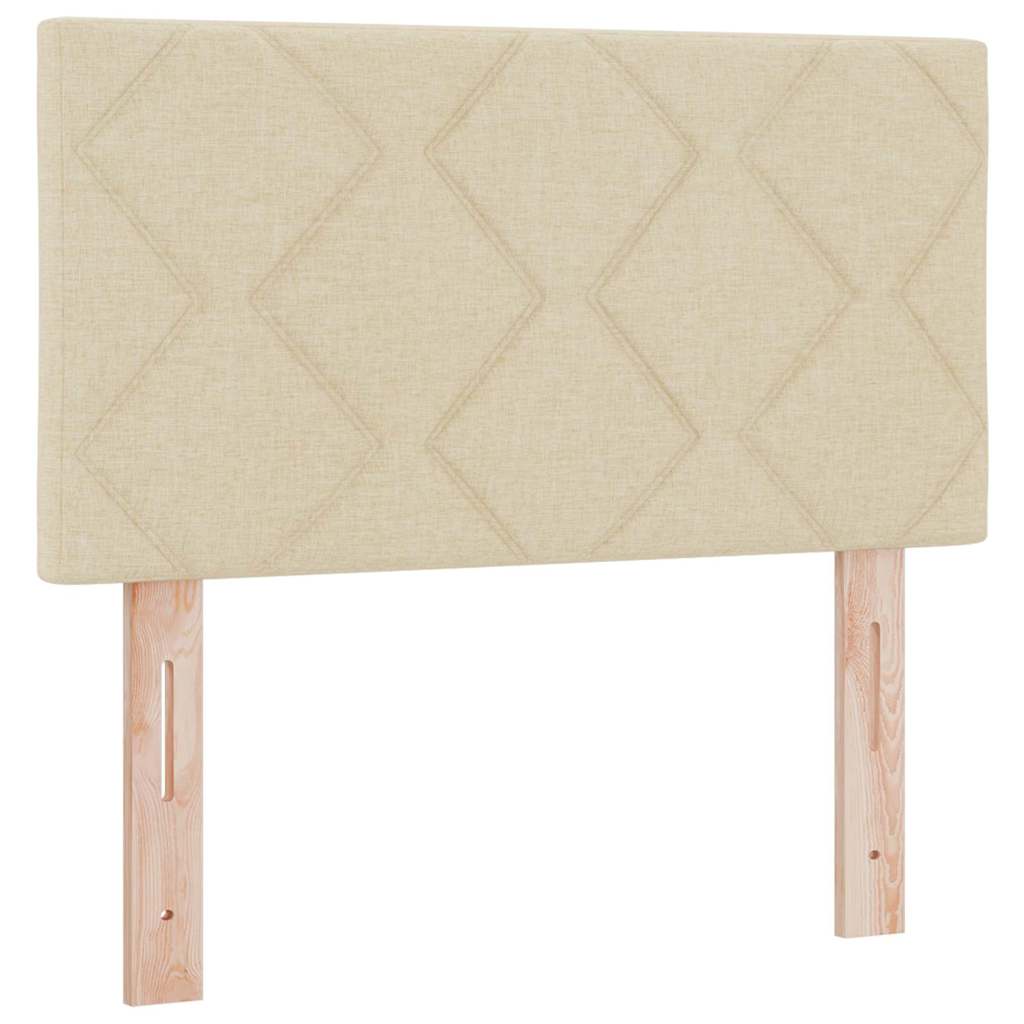 Lit à ressorts avec coussin Crème 120 x 190 cm tissu