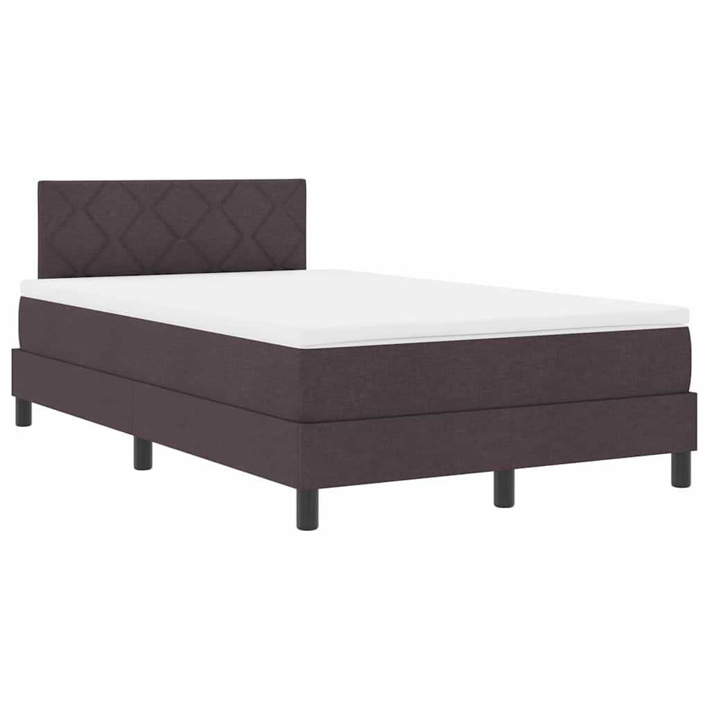 Lit à ressorts avec coussin Marron foncé 120 x 200 cm tissu - XIOS