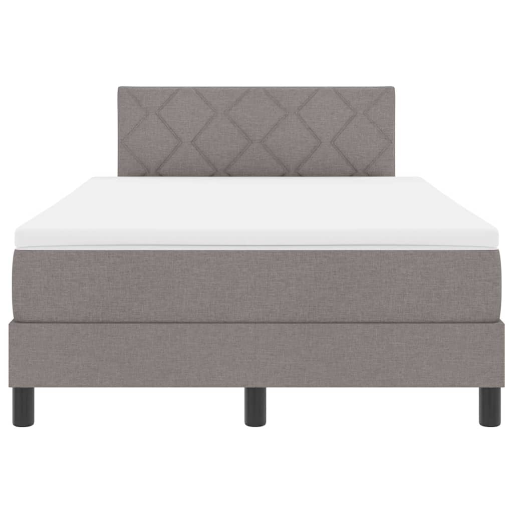 Lit boxspring avec matelas Taupe 120 x 200 cm tissu - XIOS