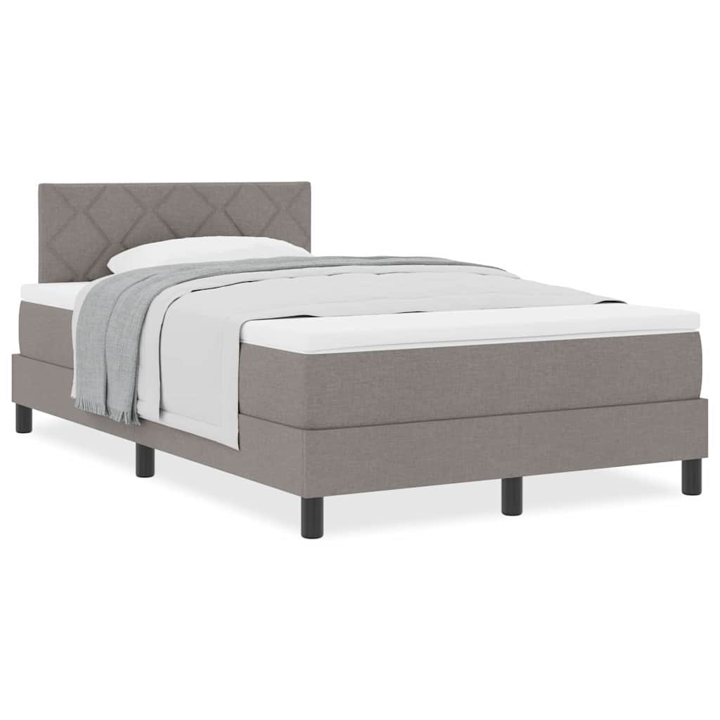 Lit boxspring avec matelas Taupe 120 x 200 cm tissu - XIOS