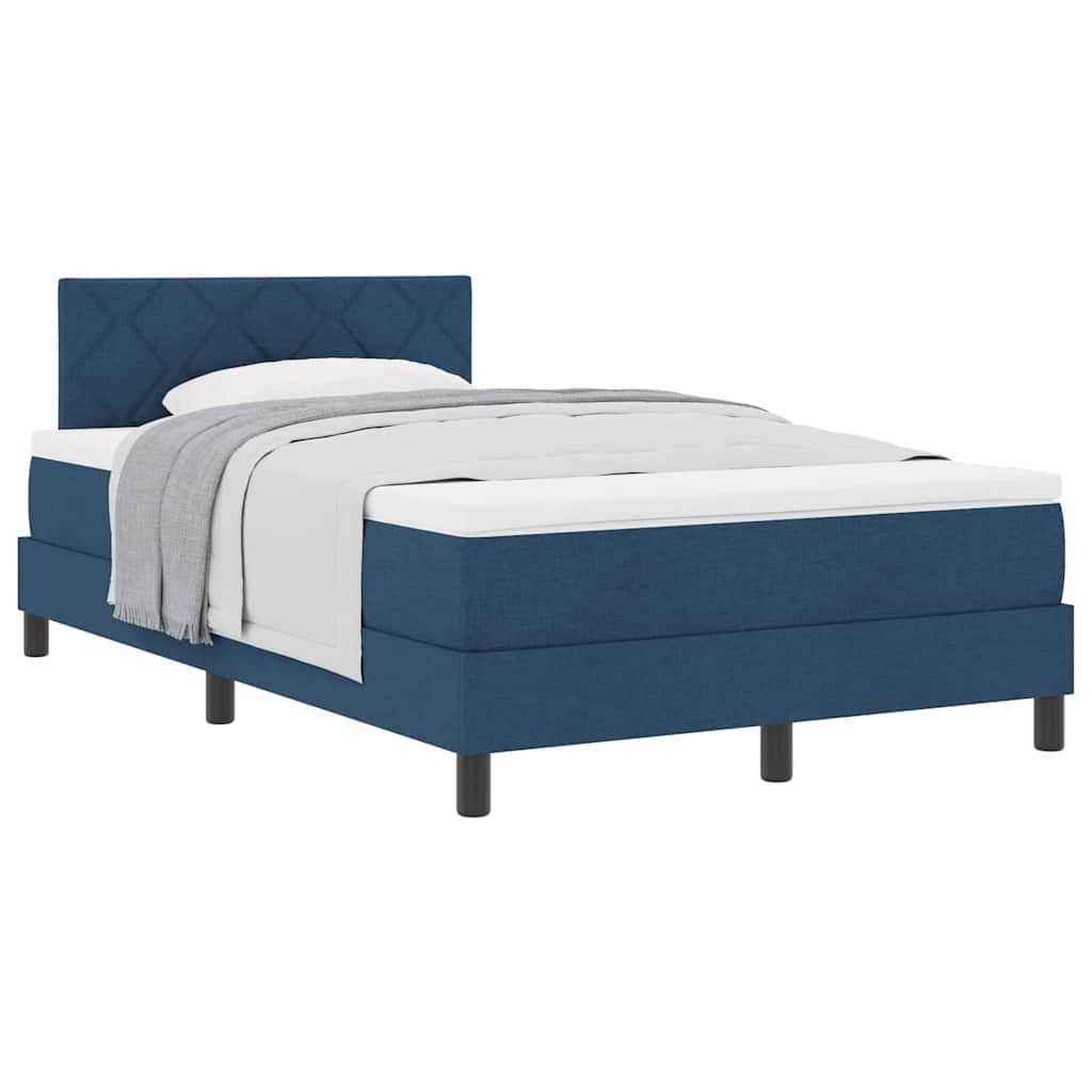Lit boxspring avec matelas avec matelas Bleu 120 x 200 cm tissu - XIOS