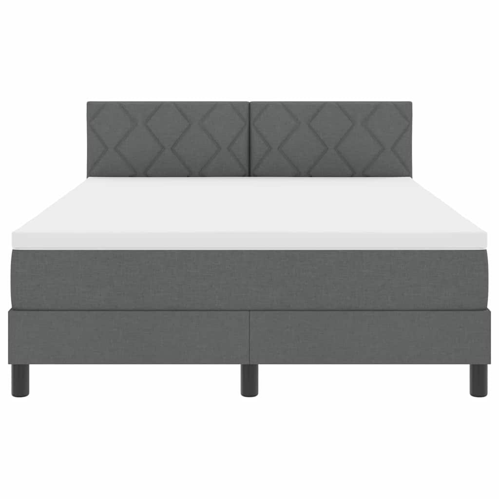 Lit boxspring avec matelas Gris foncé 140 x 190 cm tissu - XIOS