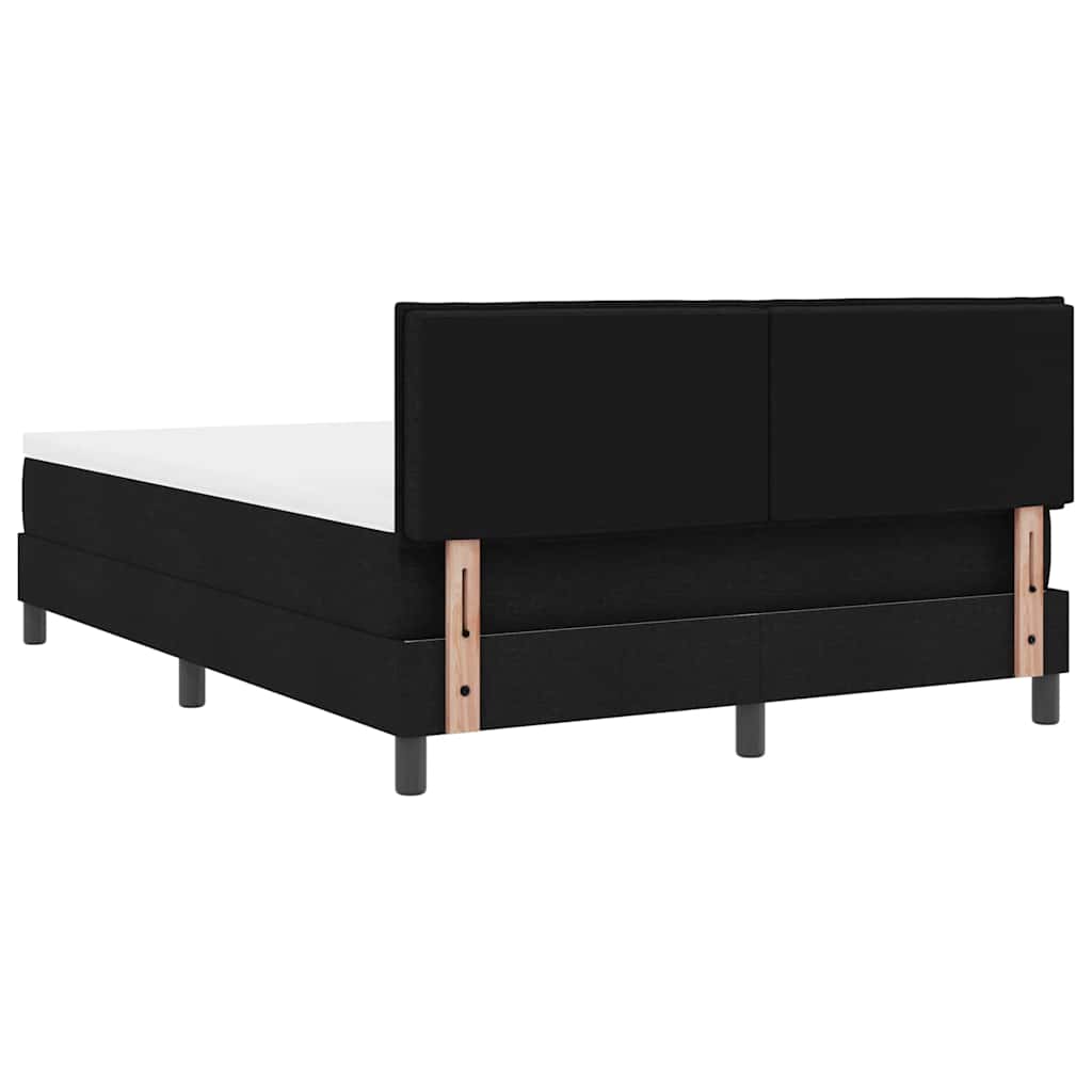 Lit boxspring avec matelas avec matelas Noir 140 x 190 cm tissu - XIOS