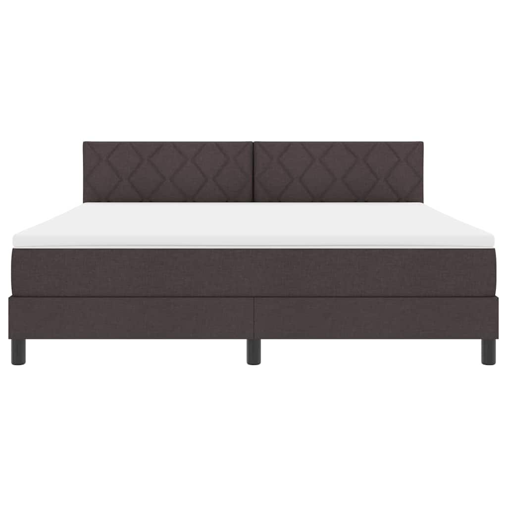 Lit à ressorts avec coussin Marron foncé 180 x 200 cm tissu