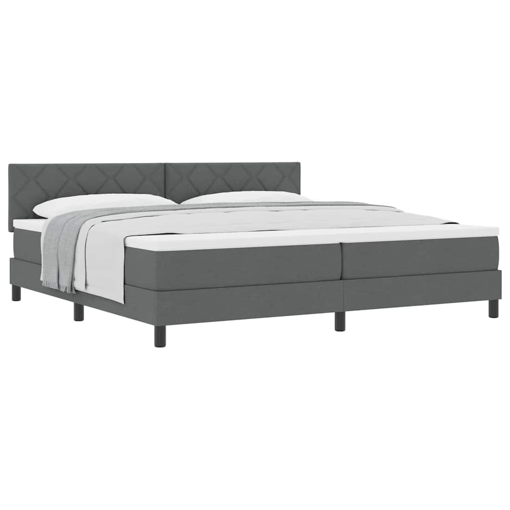 Lit boxspring avec matelas Gris foncé 200 x 200 cm tissu - XIOS