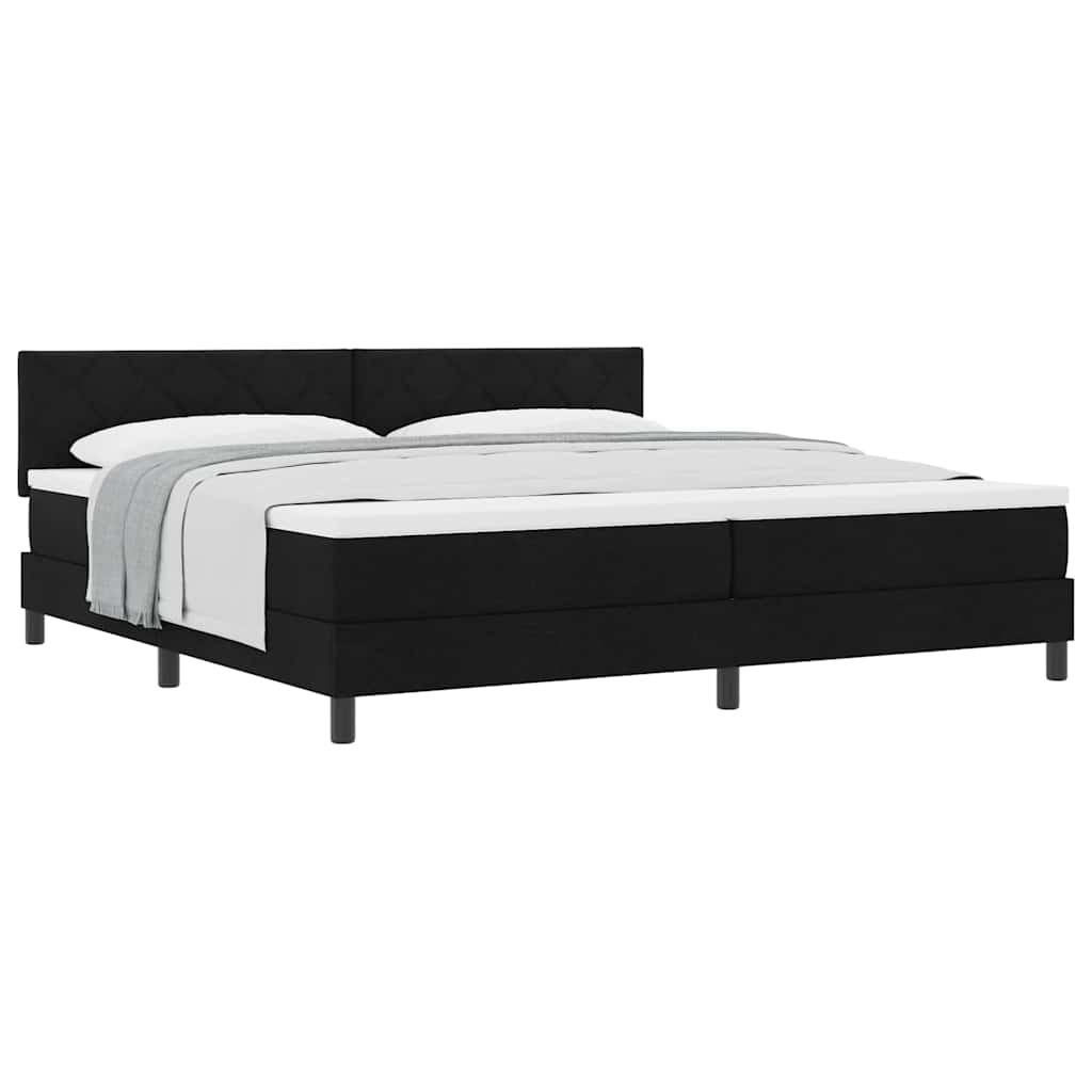 Lit boxspring avec matelas avec matelas Noir 200 x 200 cm tissu - XIOS
