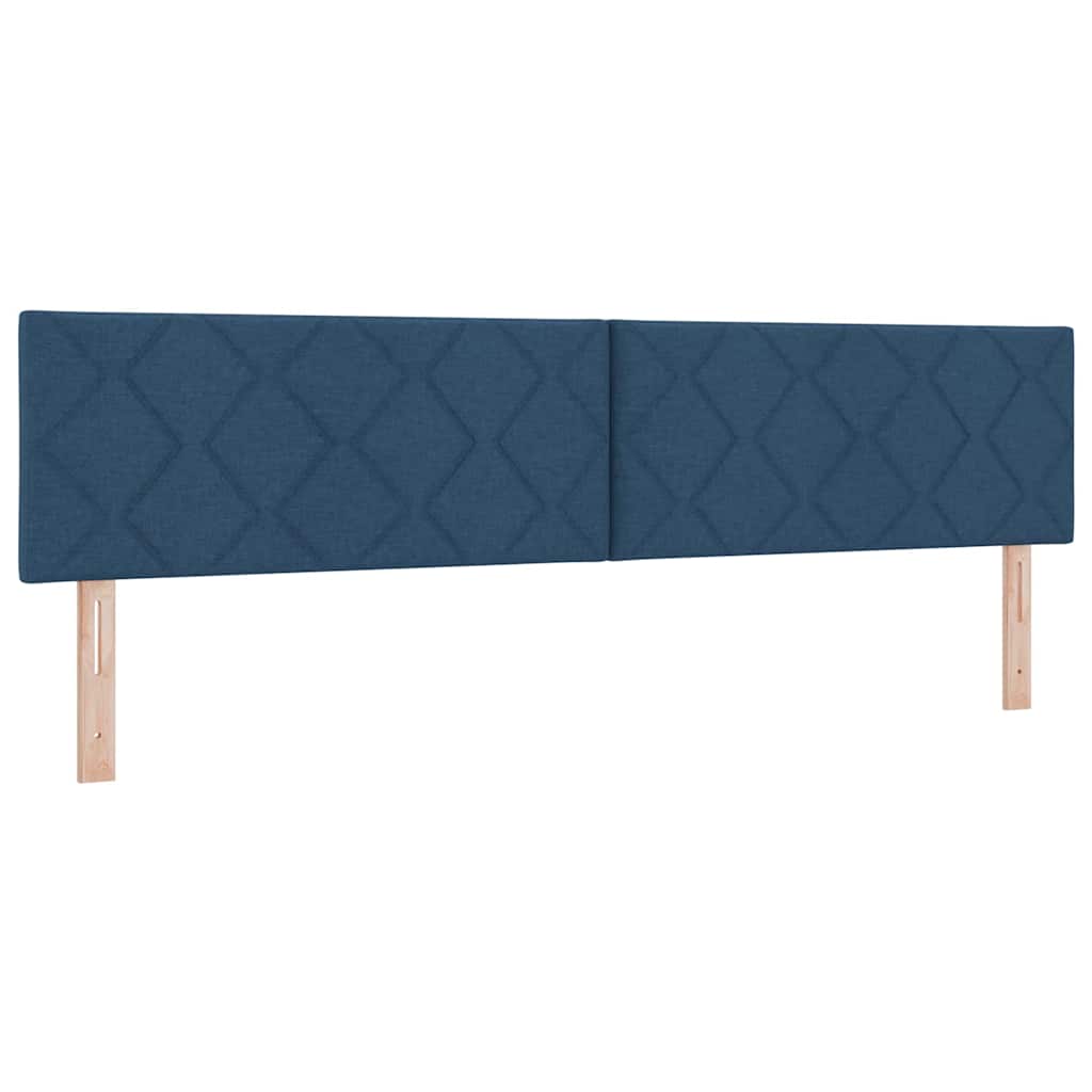 Lit boxspring avec matelas avec matelas Bleu 200 x 200 cm tissu - XIOS