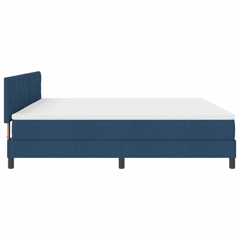 Lit boxspring avec matelas avec matelas Bleu 200 x 200 cm tissu - XIOS