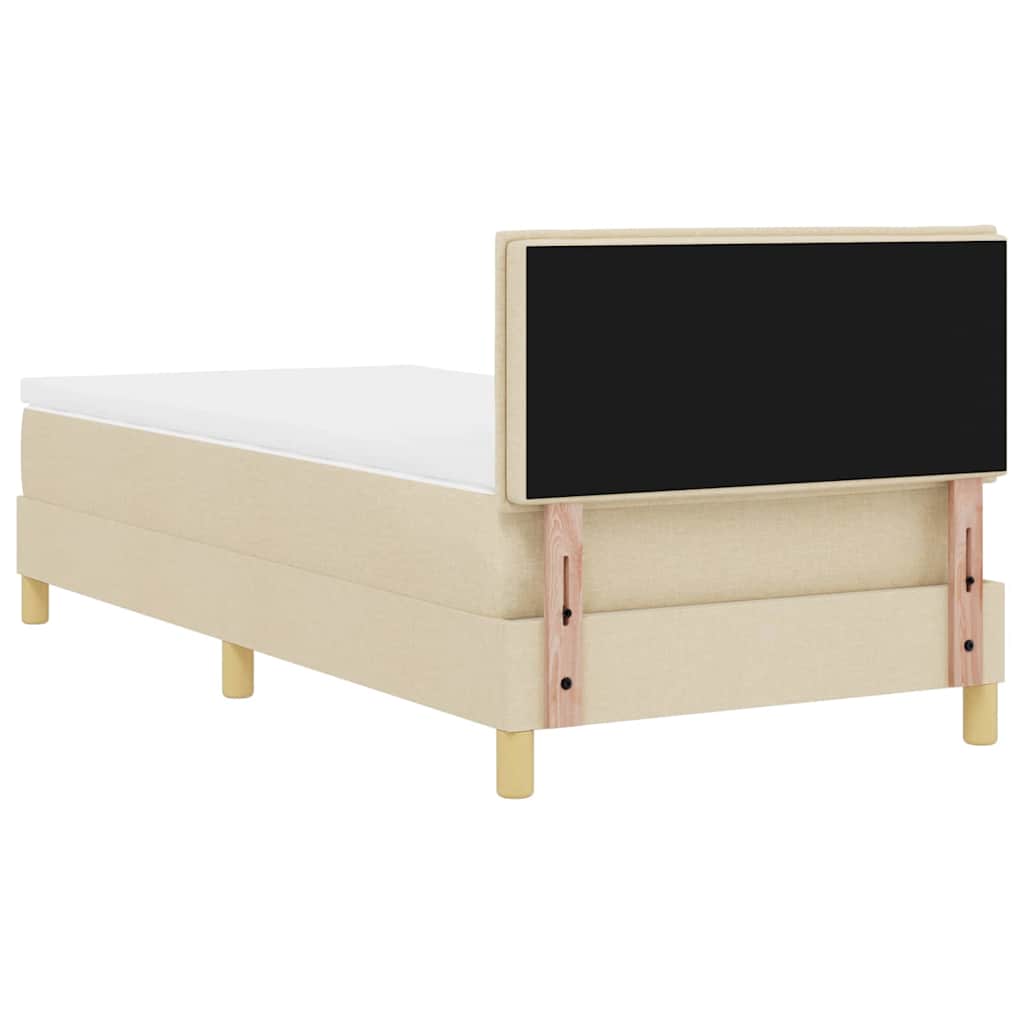 Lit à ressorts avec coussin Crème 80 x 200 cm tissu - XIOS