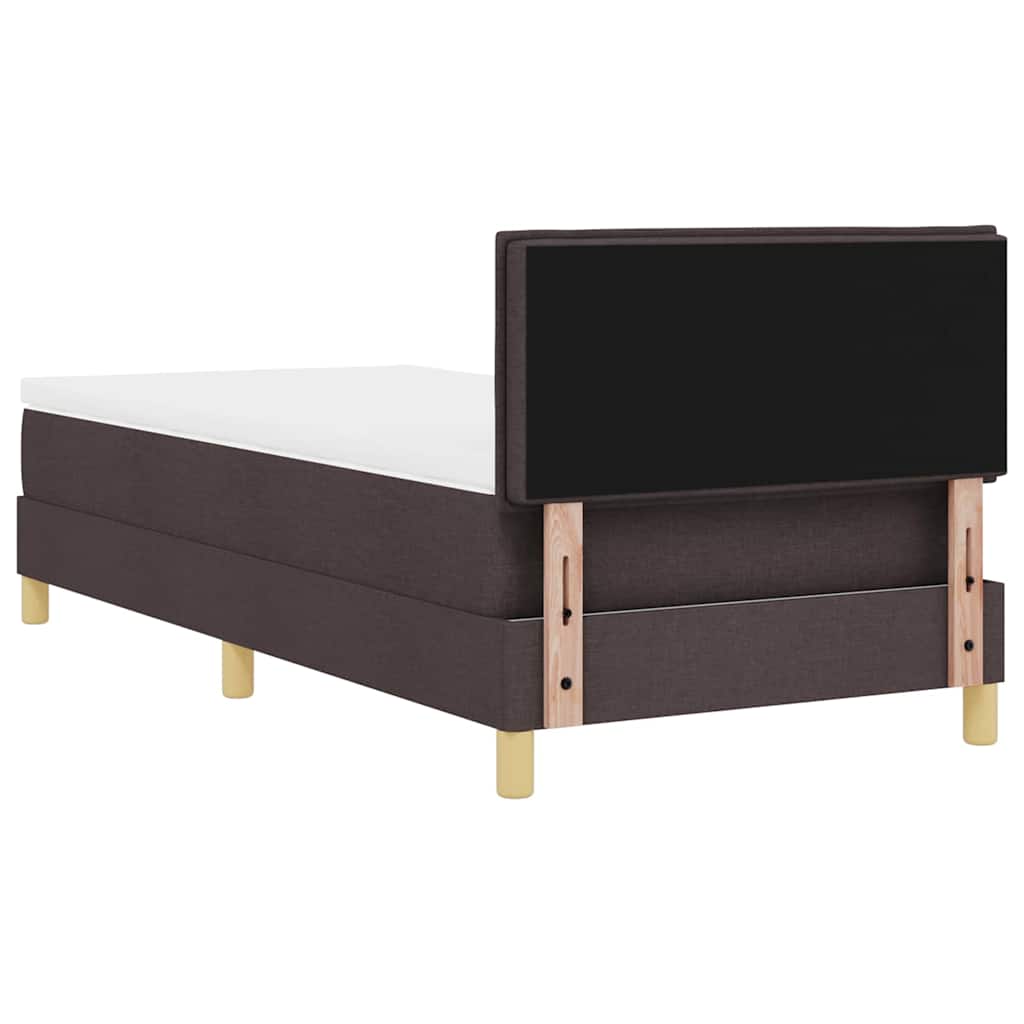 Lit à ressorts avec coussin Marron foncé 90 x 190 cm tissu - XIOS