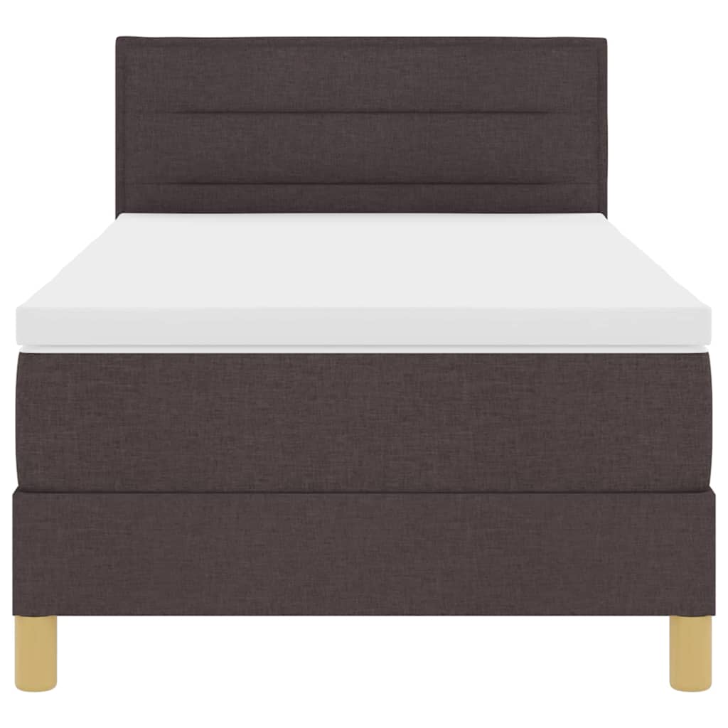 Lit à ressorts avec coussin Marron foncé 90 x 190 cm tissu - XIOS