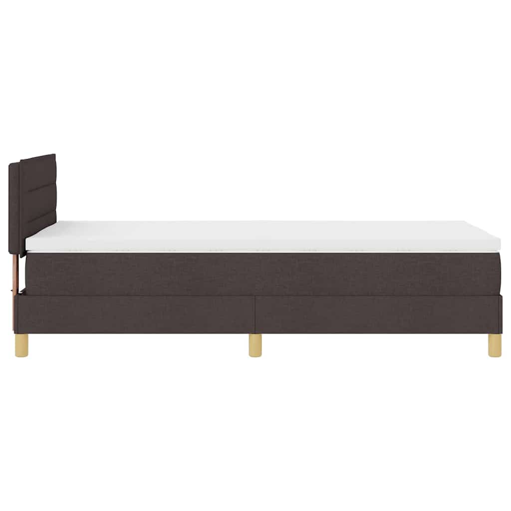 Lit à ressorts avec coussin Marron foncé 90 x 190 cm tissu - XIOS