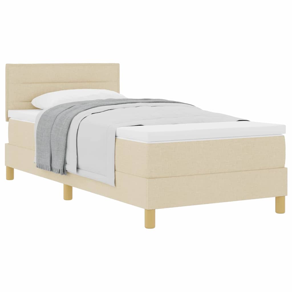Lit boxspring avec matelas Crème 100 x 200 cm tissu - XIOS
