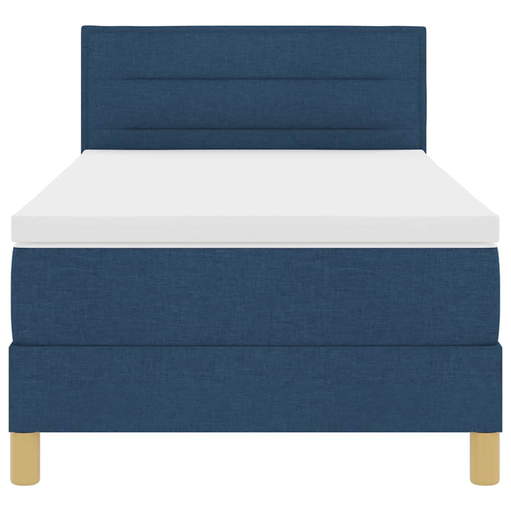 Lit à ressorts avec matelas Bleu 100 x 200 cm tissu - XIOS