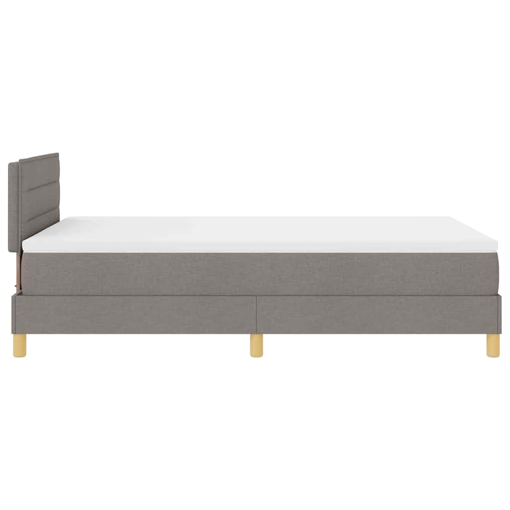 Lit boxspring avec matelas Taupe 120 x 200 cm tissu - XIOS