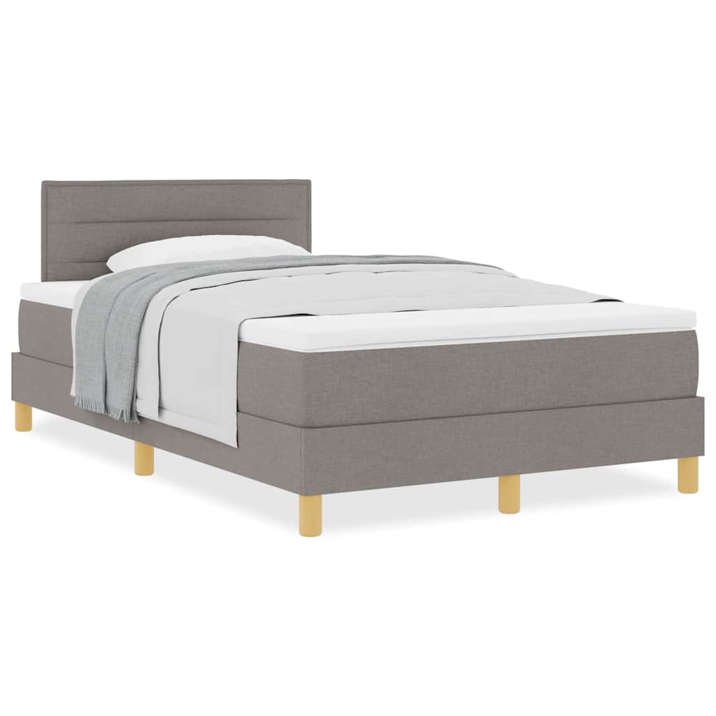 Lit boxspring avec matelas Taupe 120 x 200 cm tissu - XIOS